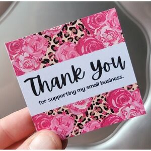 Leopard and Roses Fashion Thank You Card Inserts